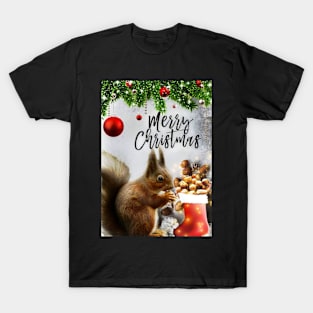 Official Campus Squirrel Report Christmas Squirrel! Merry Christmas Squirrel. T-Shirt